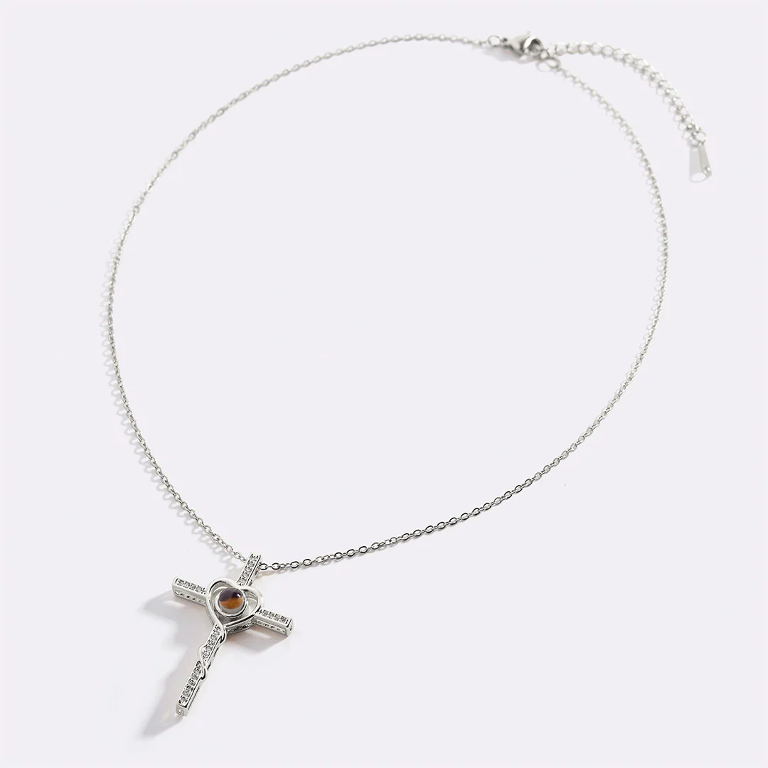 Heart and Cross Photo Necklace - Image 24