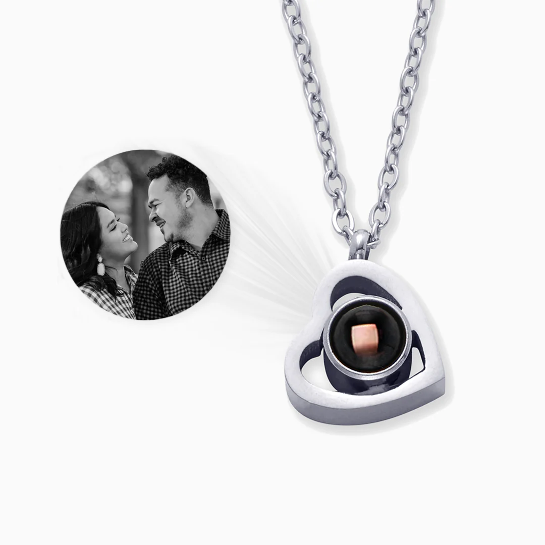 Personalized Heart Photo Necklace - Image 13
