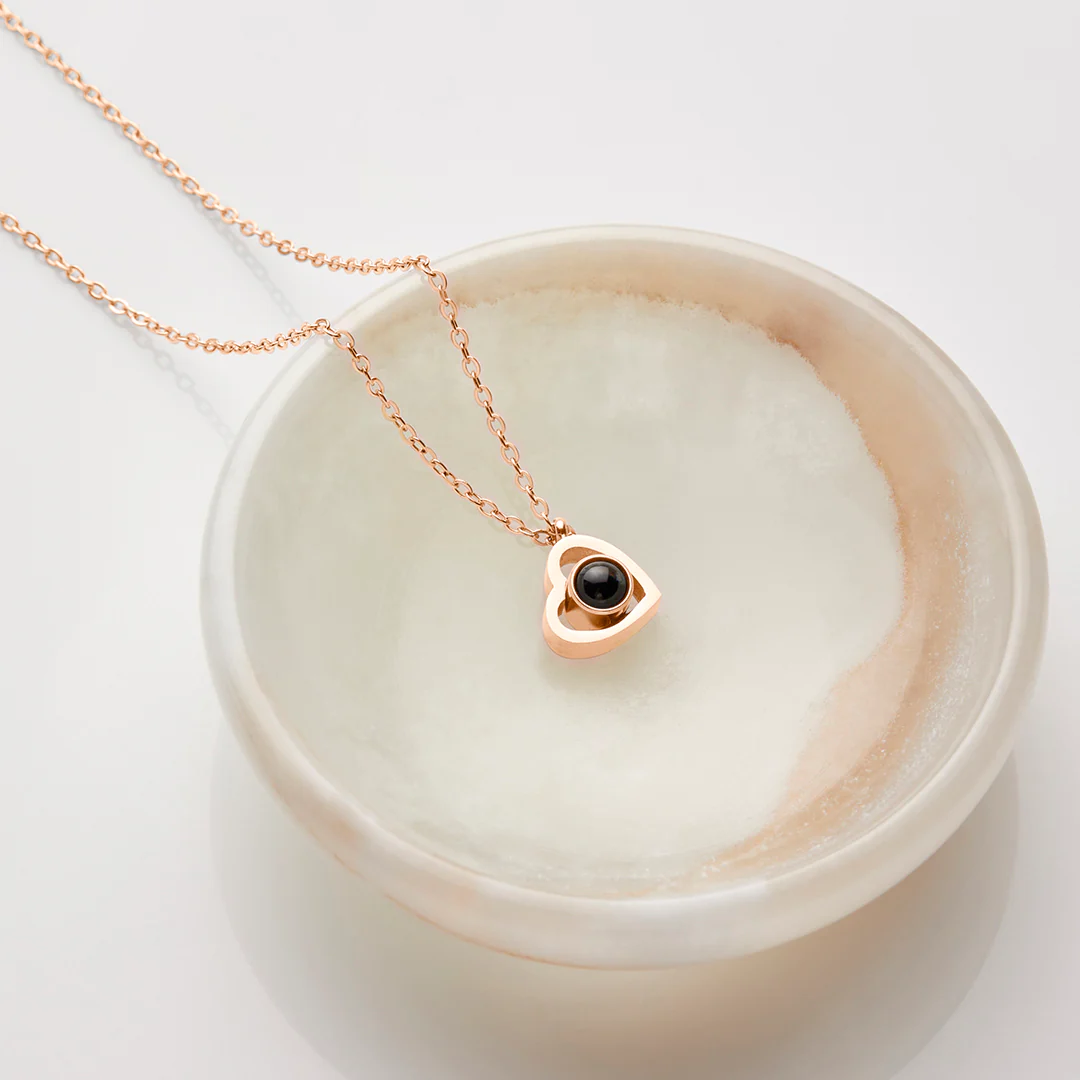 Personalized Heart Photo Necklace - Image 8