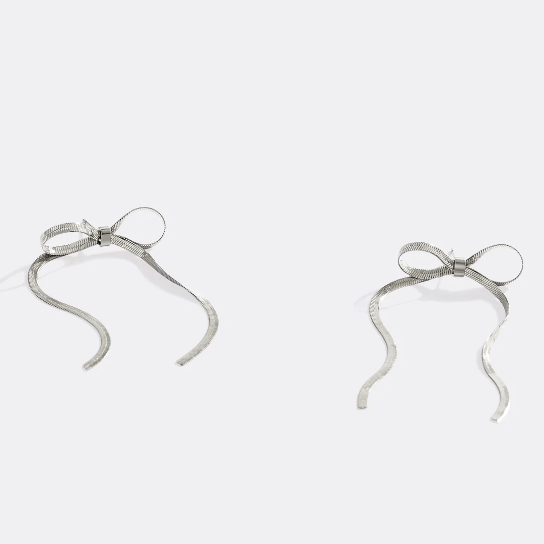 Herringbone Bow Earrings - Image 11