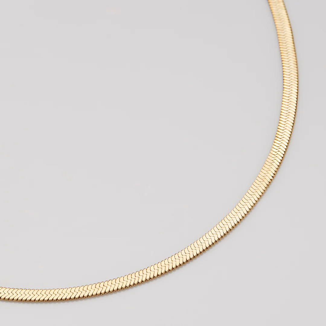 Herringbone Gold Chain Necklace - Image 29