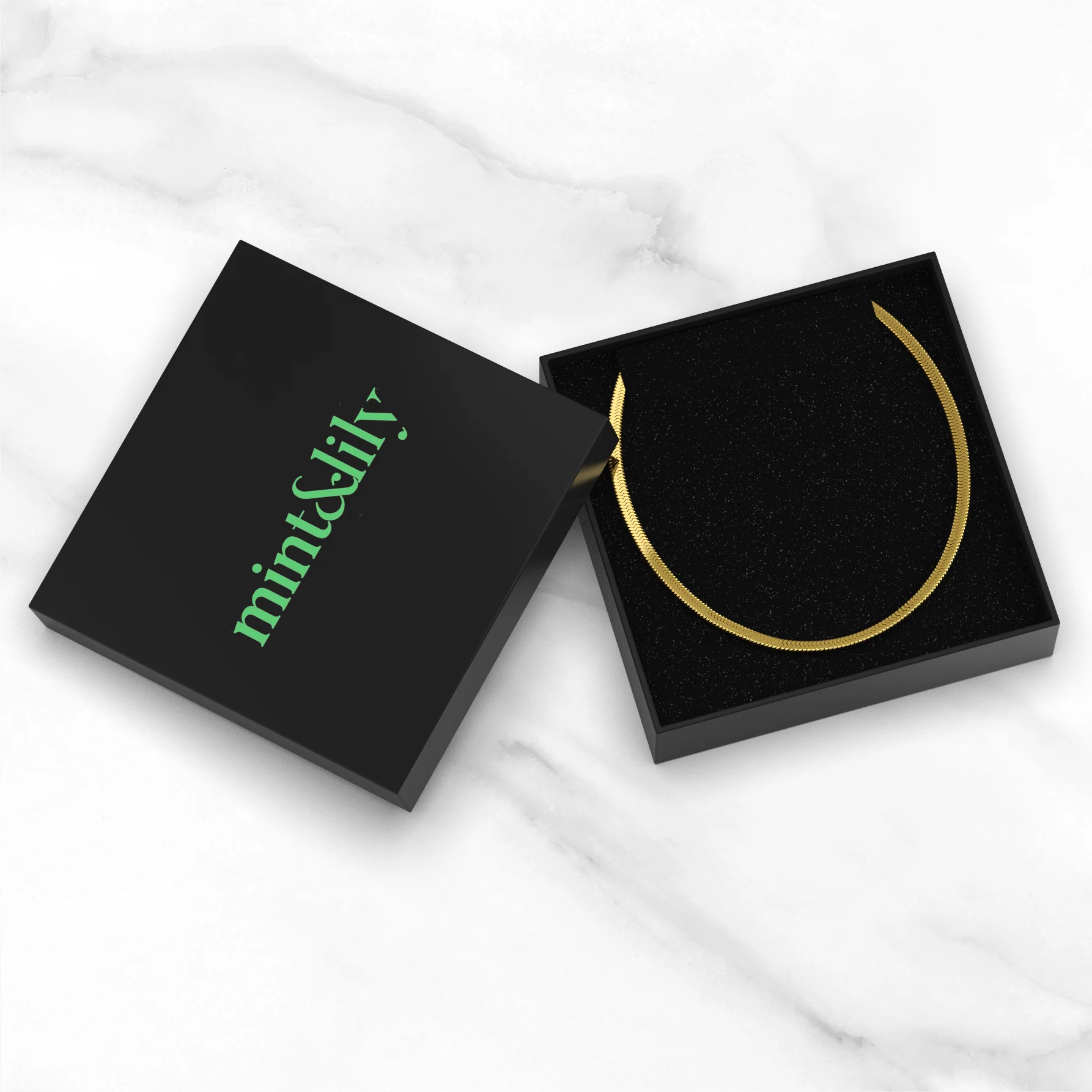 Herringbone Gold Chain Necklace - Image 6