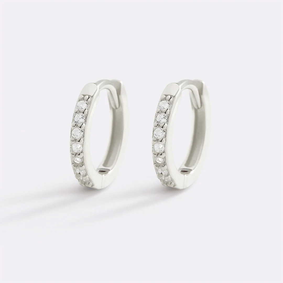 Pave Huggie Hoop Earrings - Image 40