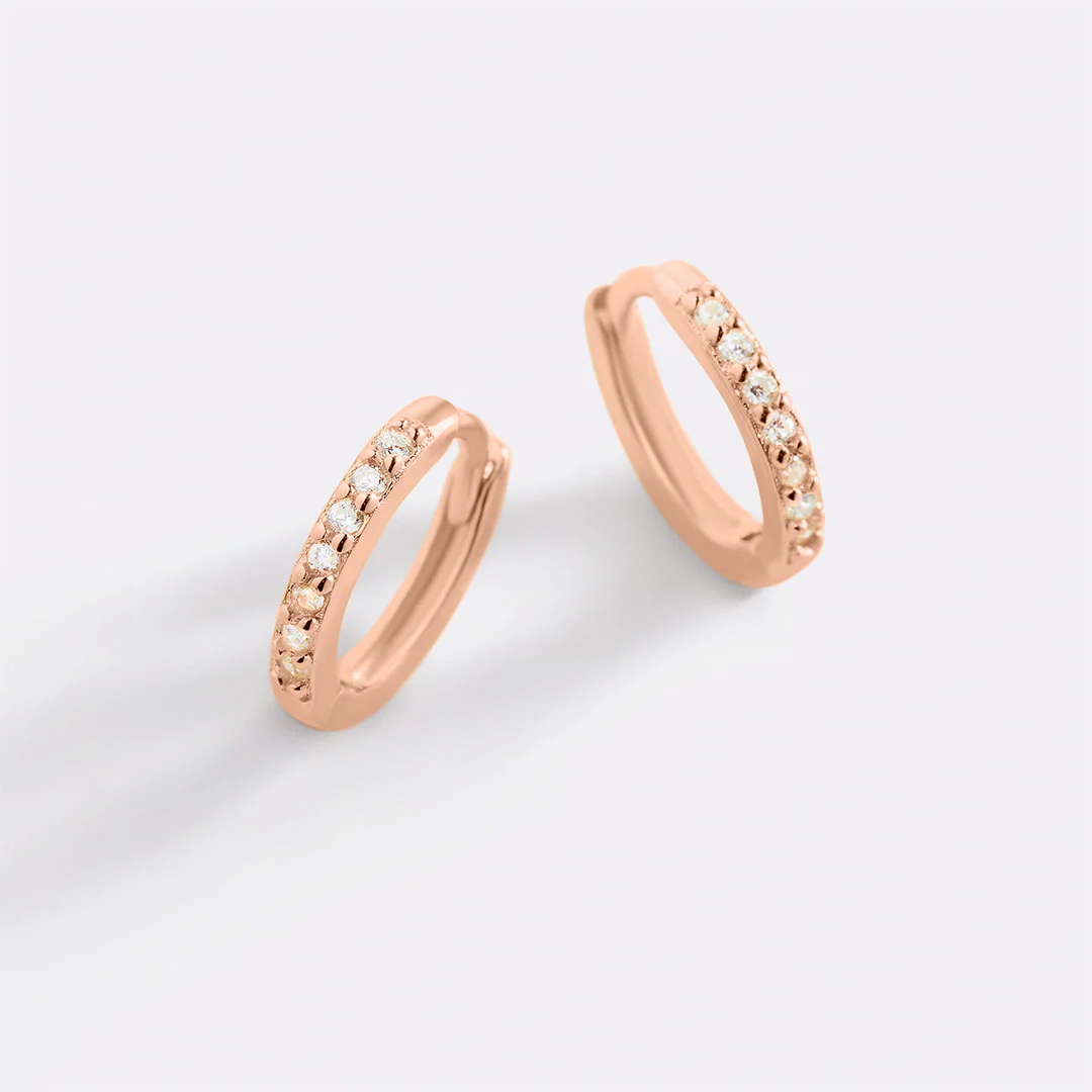 Pave Huggie Hoop Earrings - Image 44