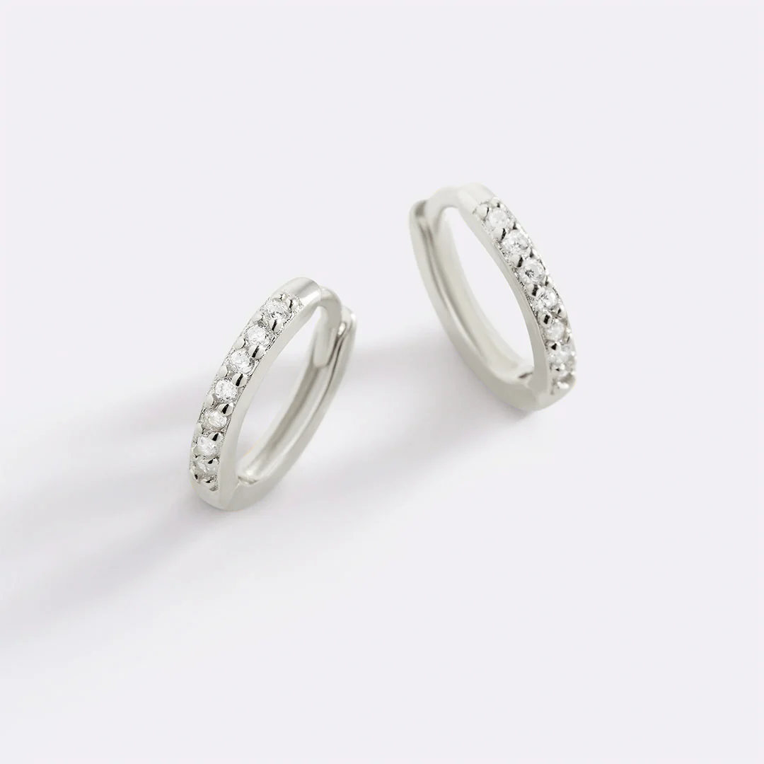 Pave Huggie Hoop Earrings - Image 45