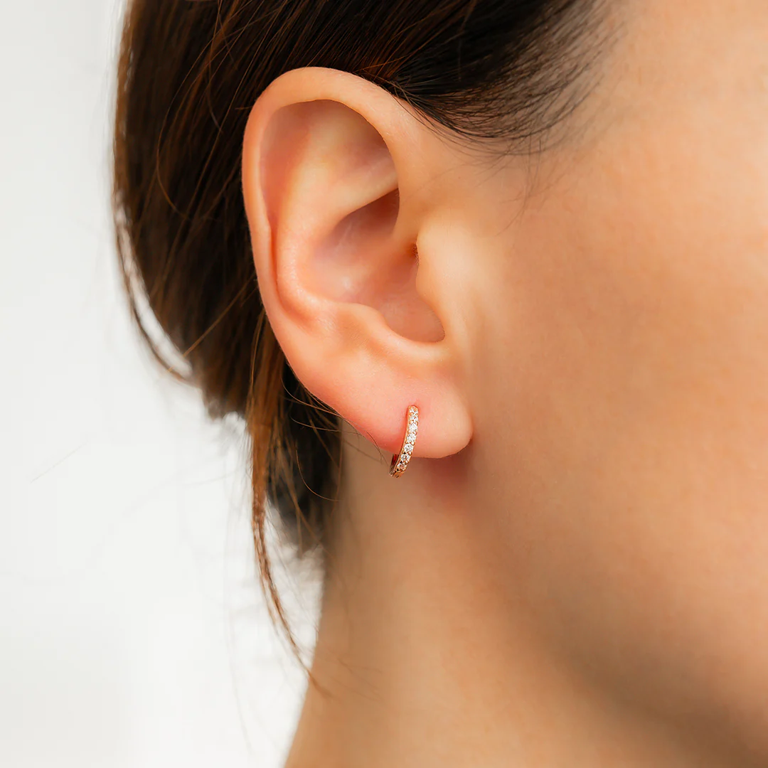 Pave Huggie Hoop Earrings - Image 49