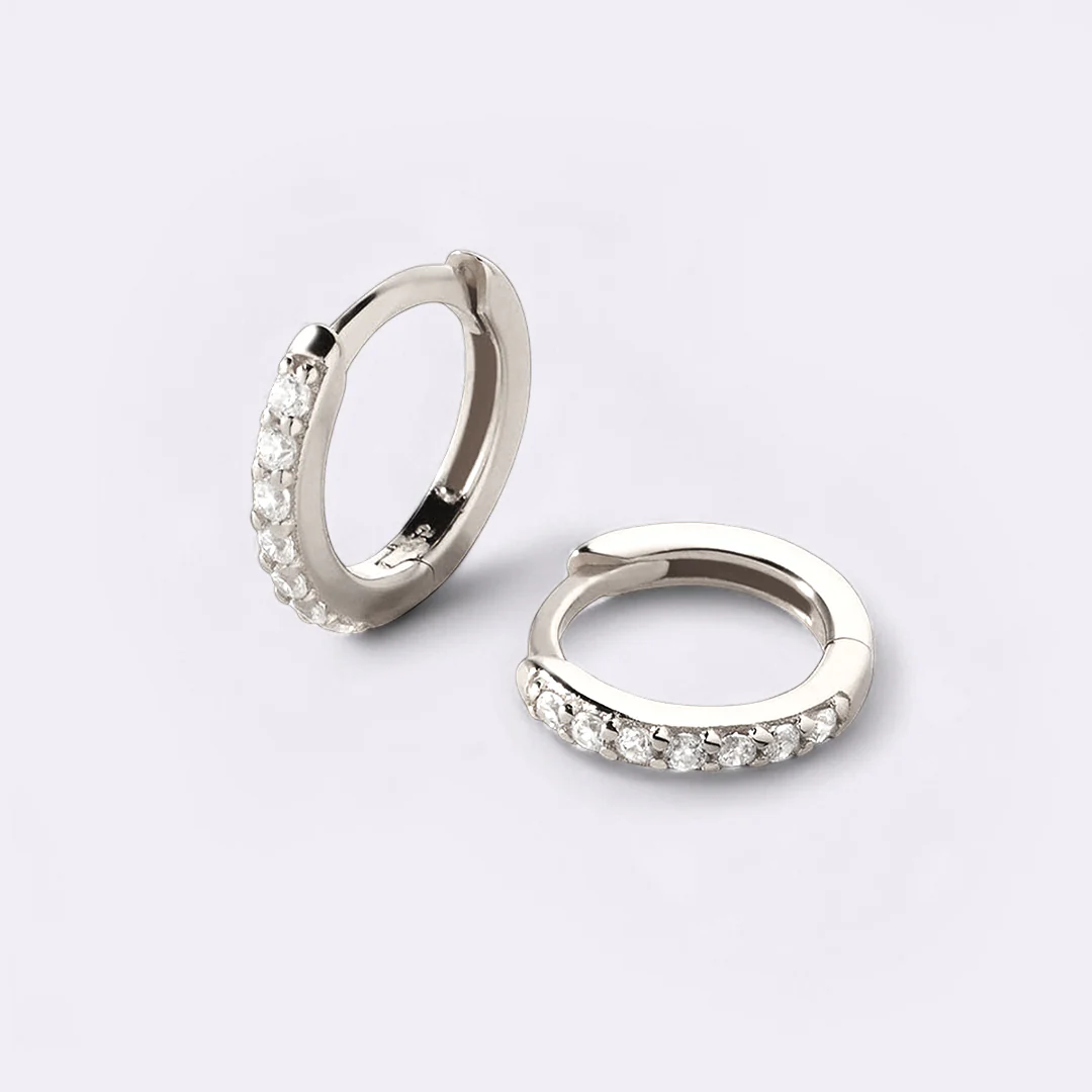 Pave Huggie Hoop Earrings - Image 59