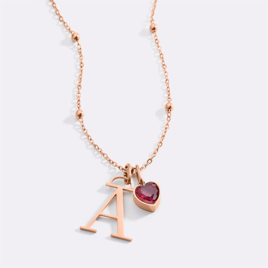 Droplet Birthstone & Initial Necklace - Image 23