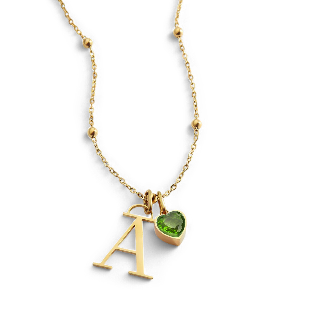 Droplet Birthstone & Initial Necklace - Image 28