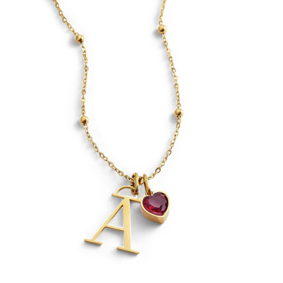 Droplet Birthstone & Initial Necklace - Image 31