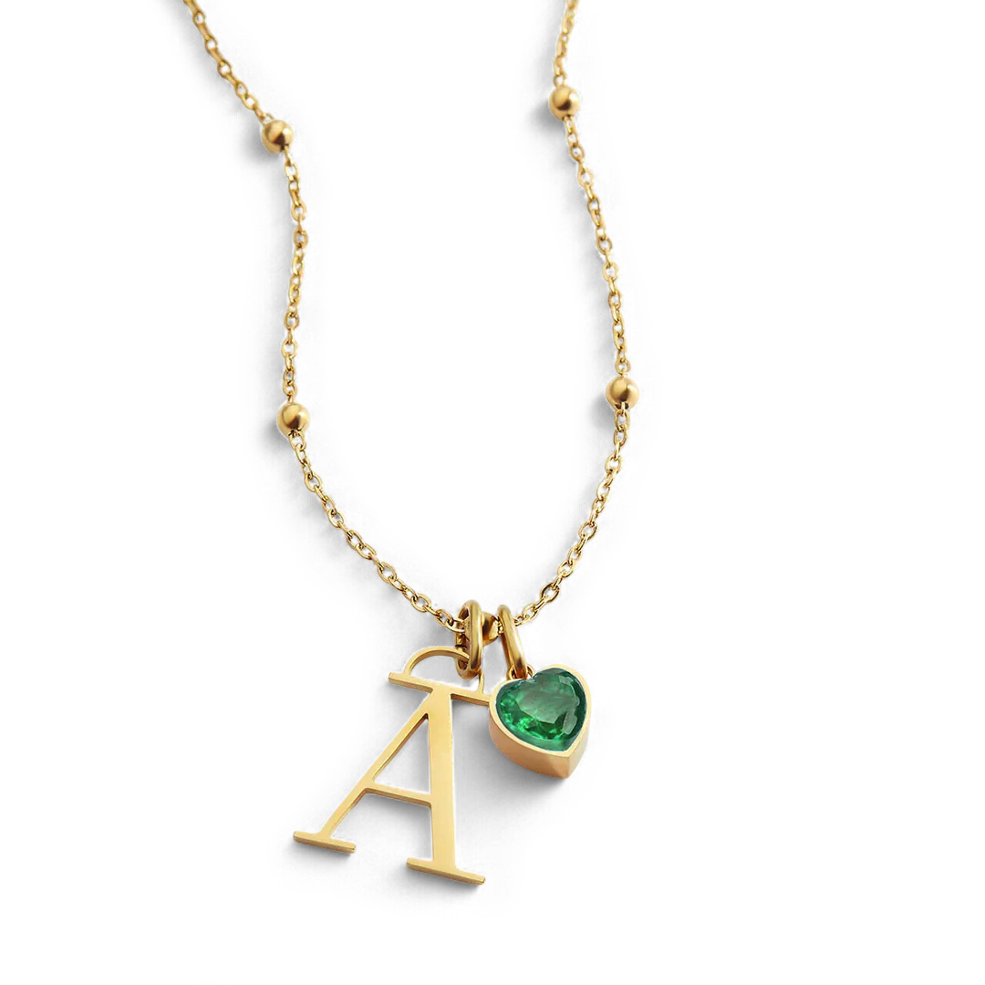 Droplet Birthstone & Initial Necklace - Image 35