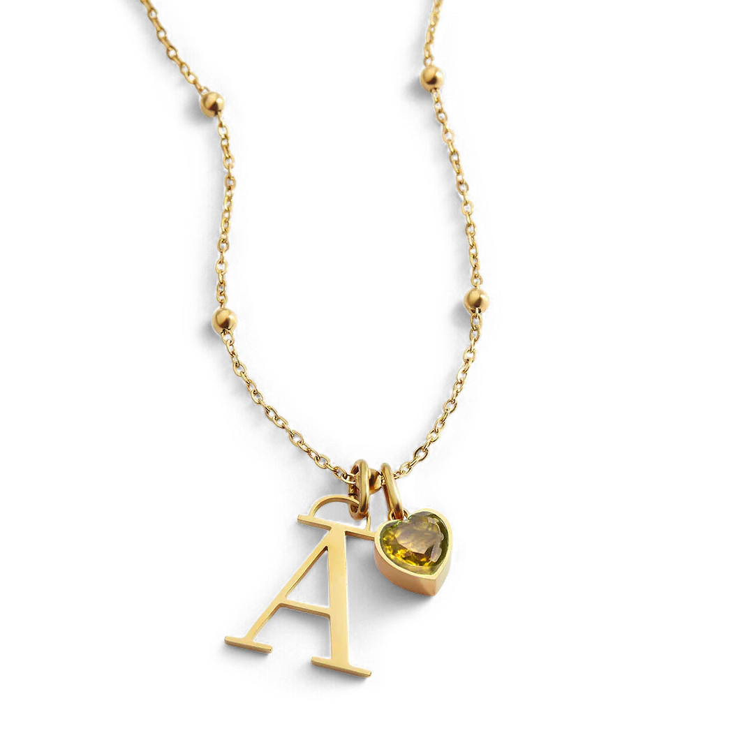 Droplet Birthstone & Initial Necklace - Image 36
