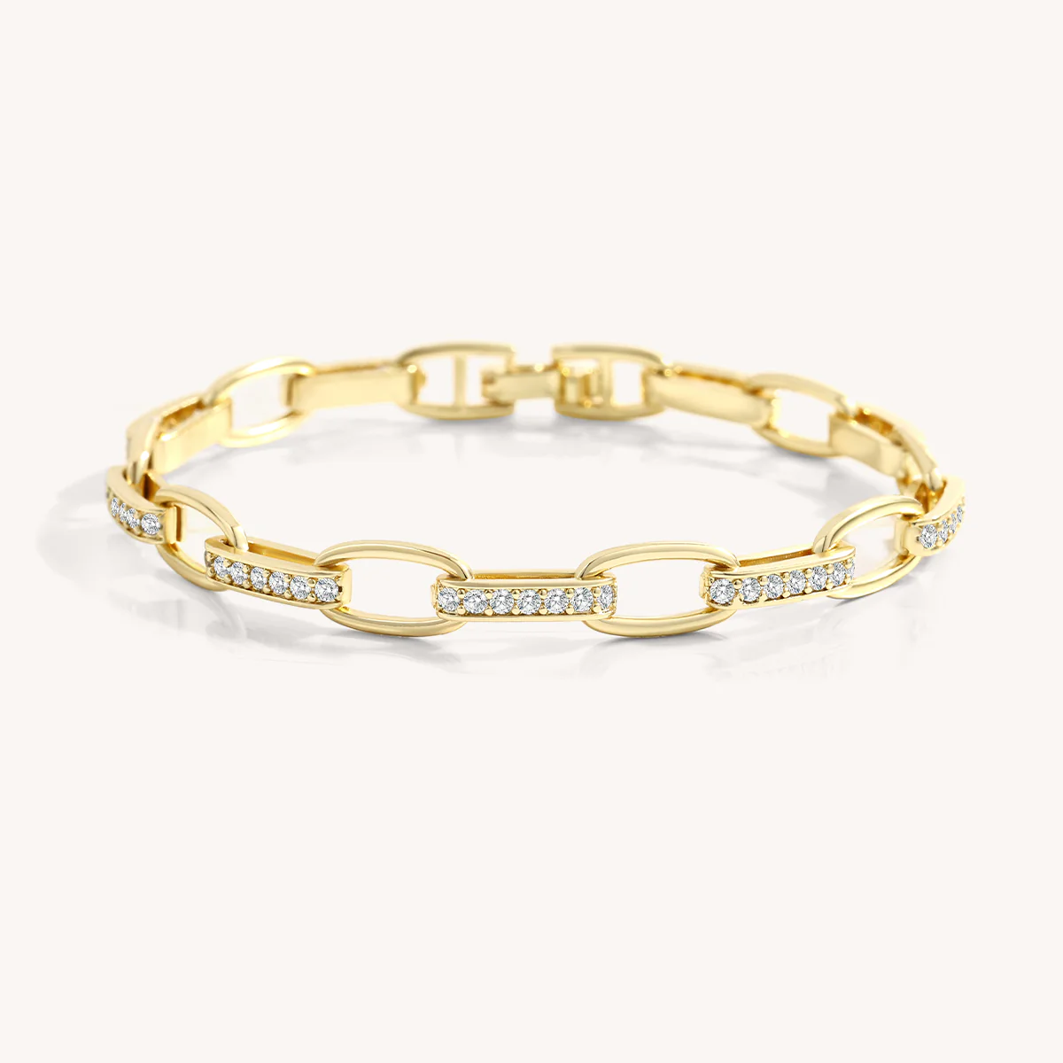 Interlinked Diamond Paperclip Bracelet - Image 3