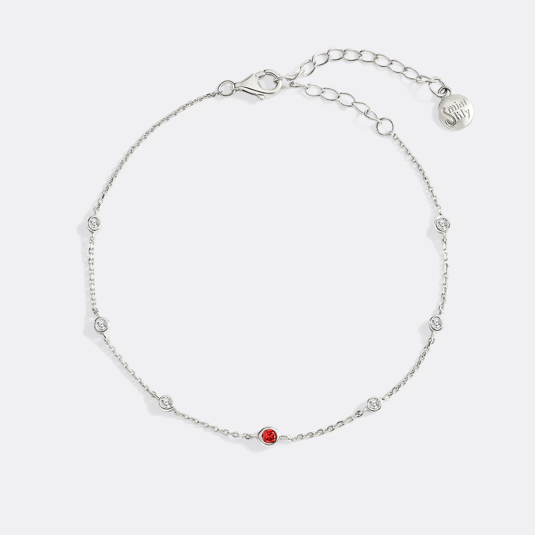 January Birthstone Station Bracelet - Image 7