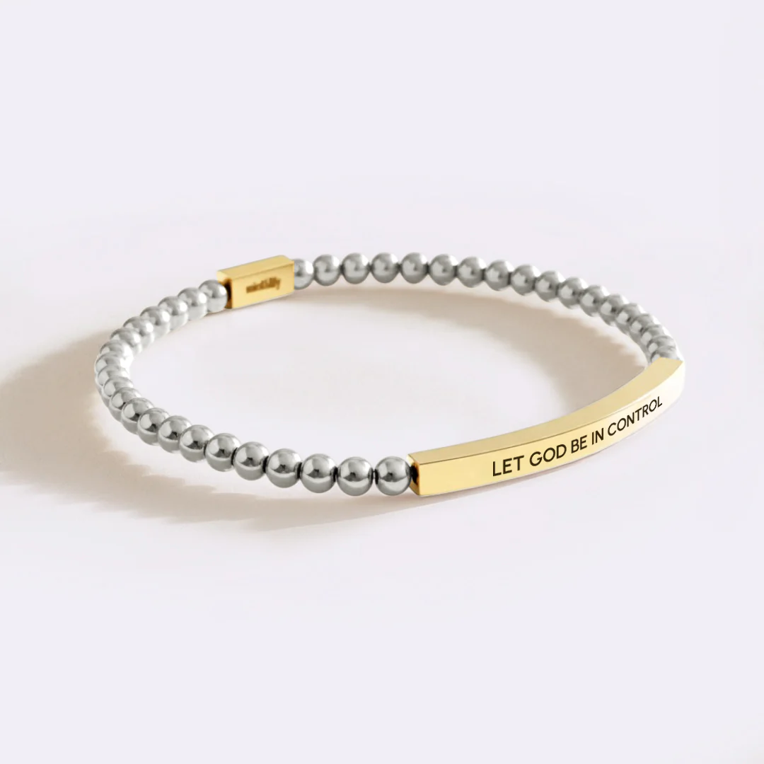 Let God Be In Control Beaded Inspire Bracelet - Image 3