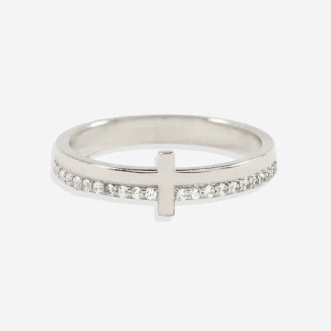 Let God Be In Control Golden Cross Ring - Image 11
