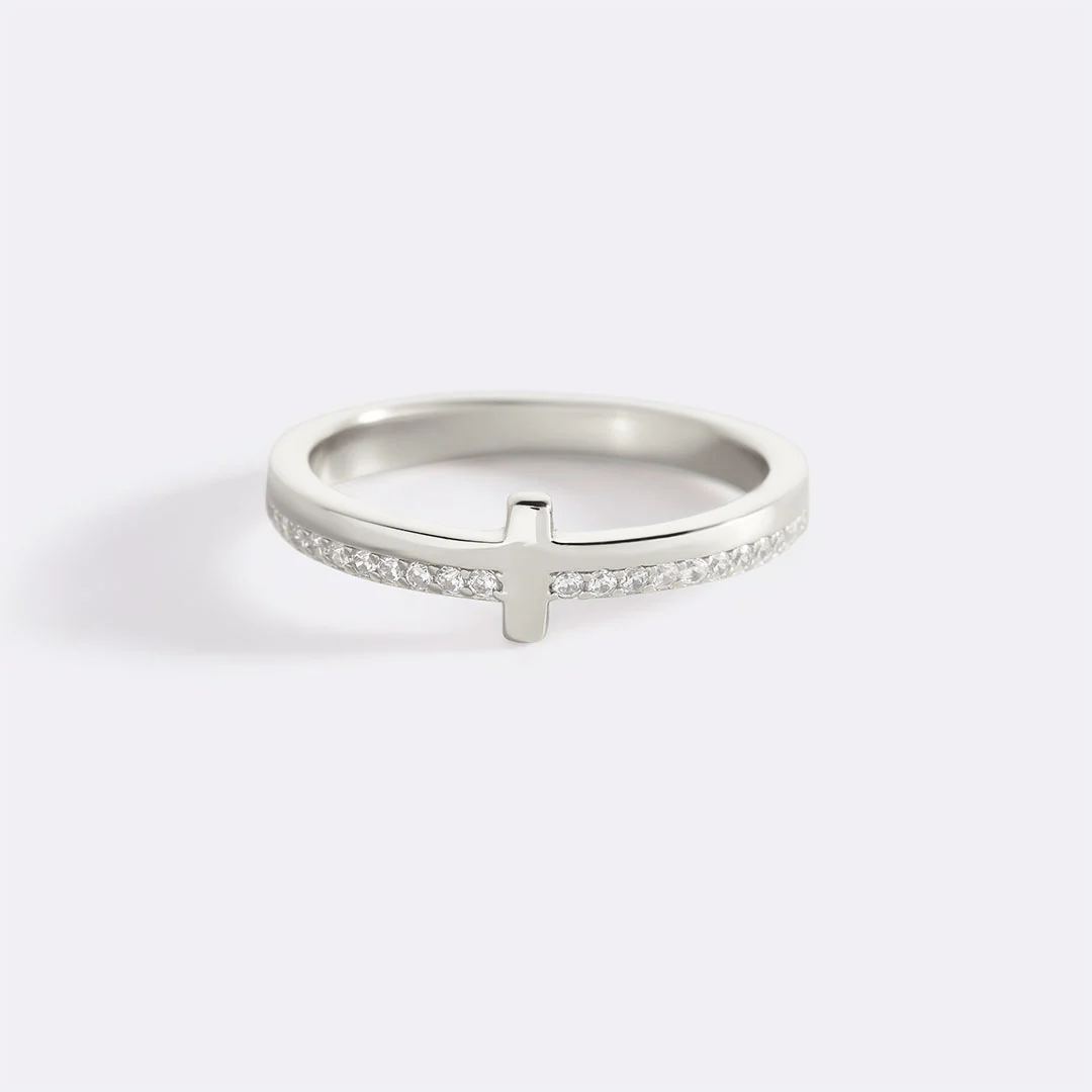 Let God Be In Control Golden Cross Ring - Image 14