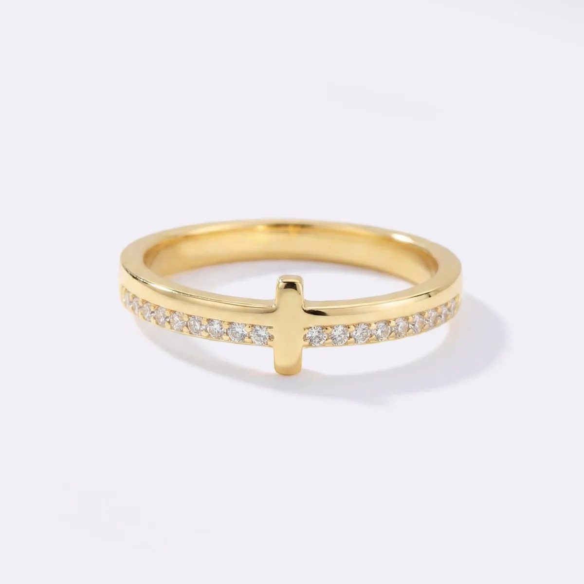 Let God Be In Control Golden Cross Ring - Image 21