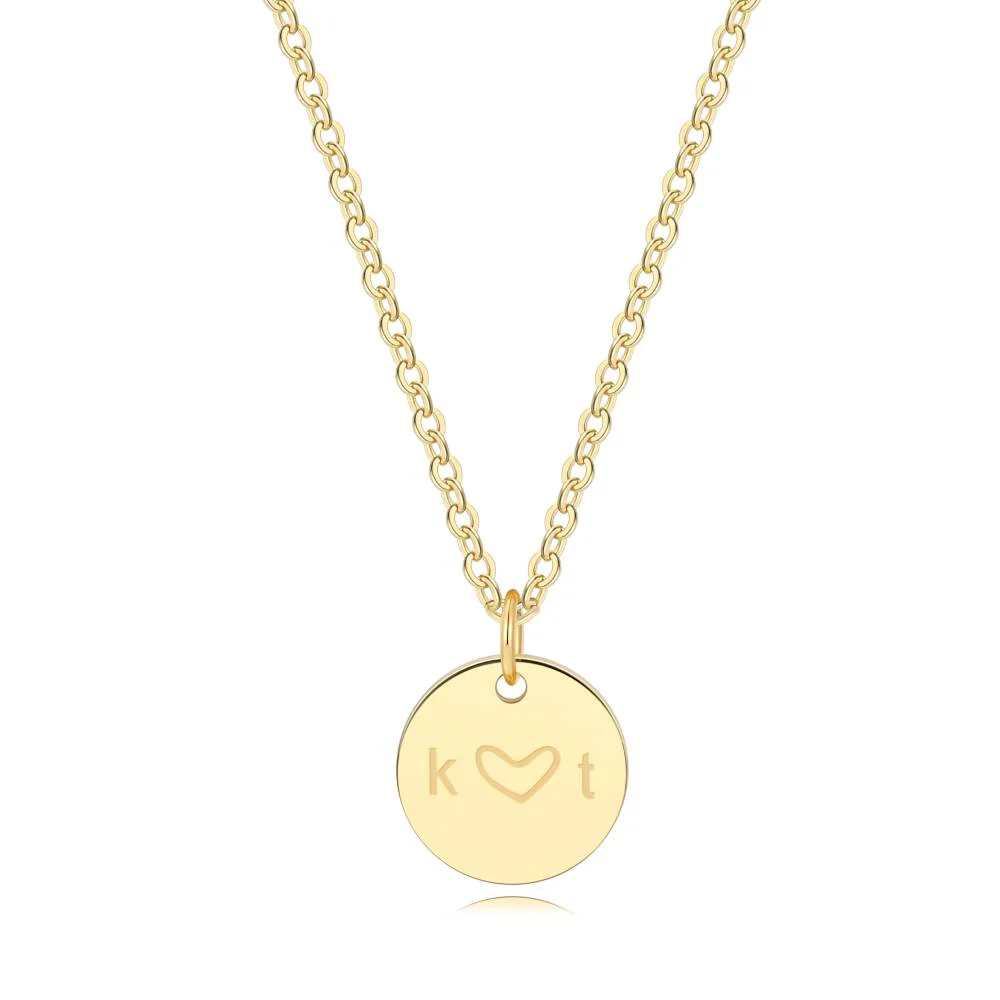 Love Disc Initial Necklace - Image 4