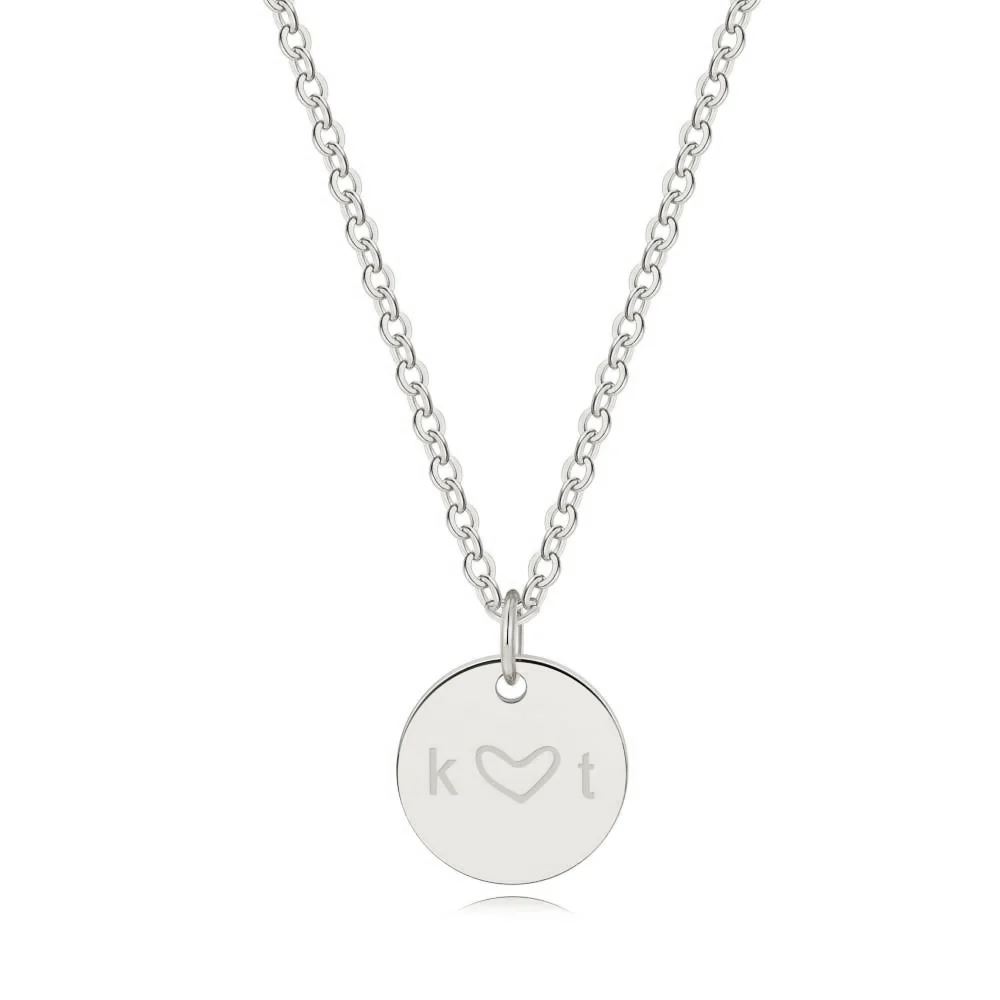 Love Disc Initial Necklace - Image 7