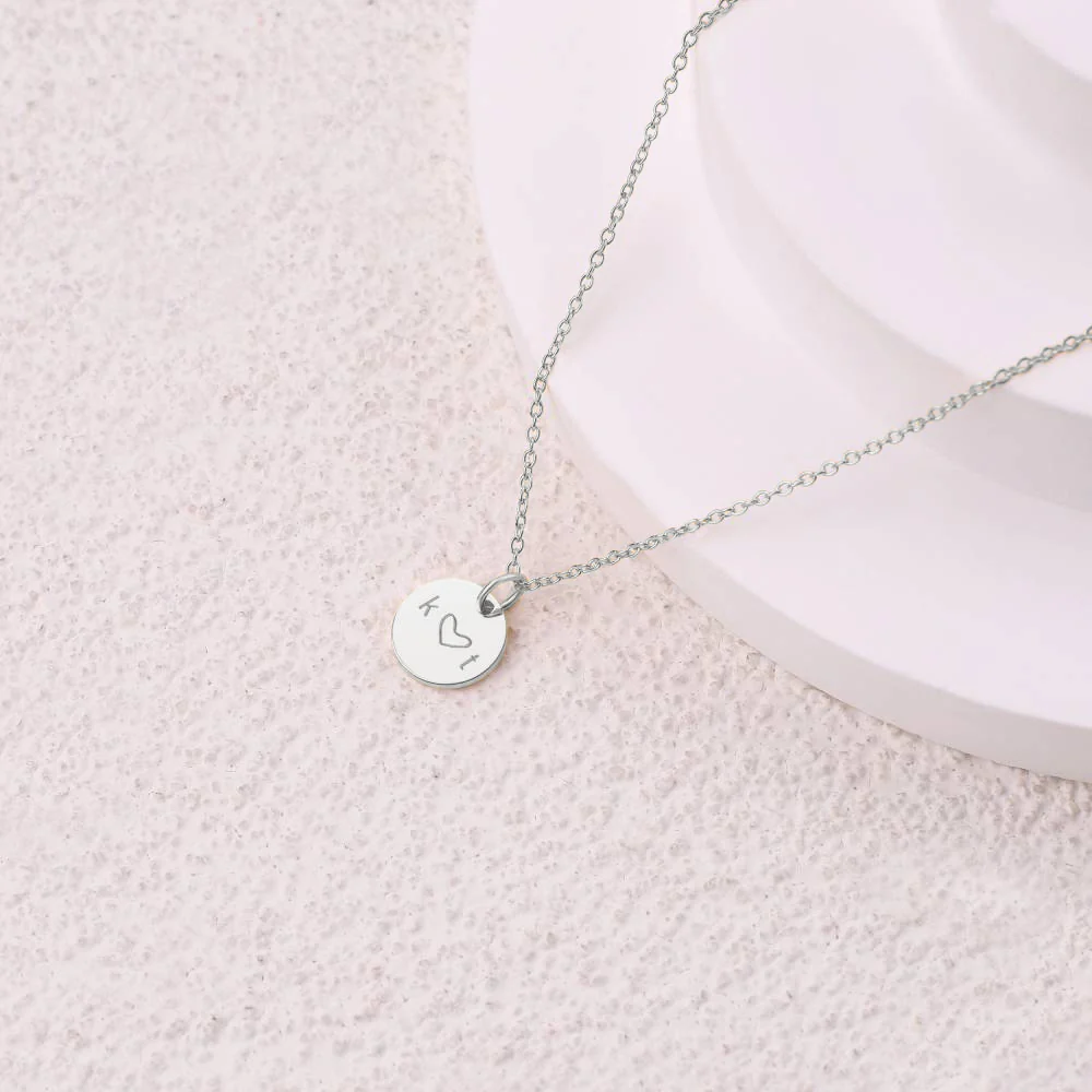 Love Disc Initial Necklace - Image 9