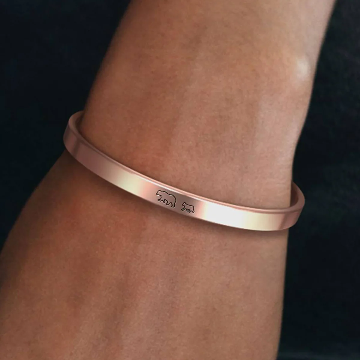 Mama Bear & Her Baby Bears Engraved Cuff Bracelet - Image 111