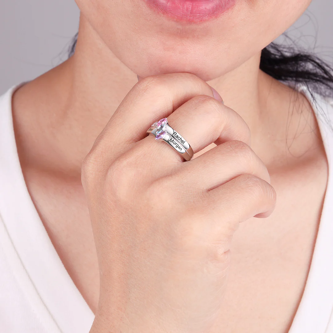 Marquis-Cut 3 Birthstone Ring - Image 8