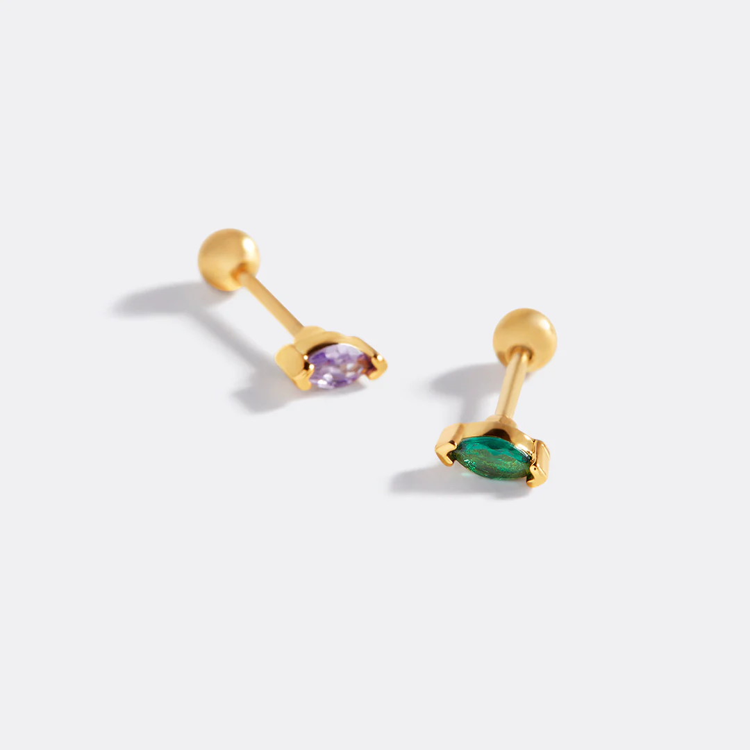 Marquis Gemstone Sleeper Stud Earrings - Image 11