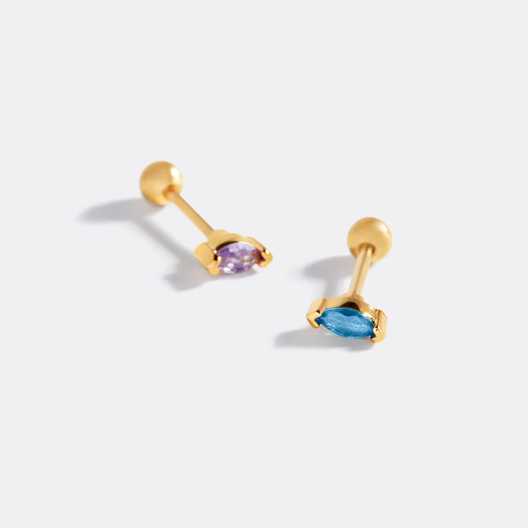 Marquis Gemstone Sleeper Stud Earrings - Image 29