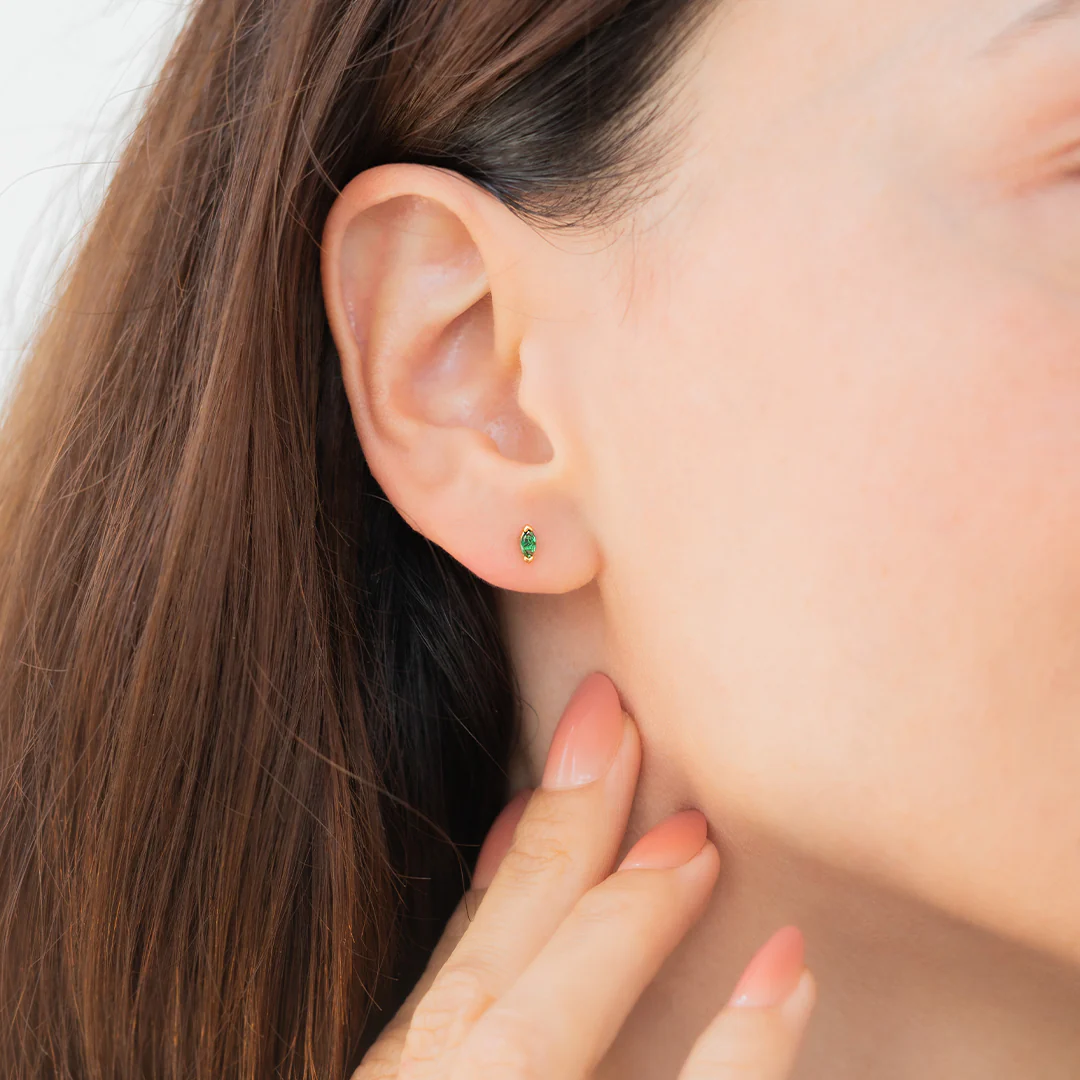 Marquis Gemstone Sleeper Stud Earrings - Image 9