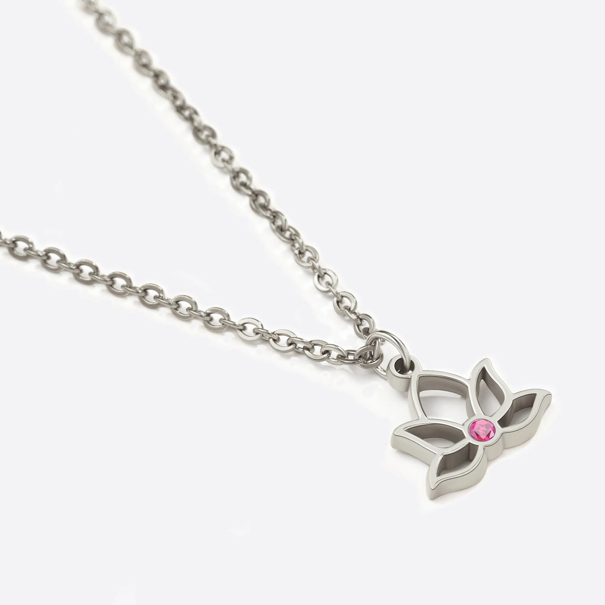 Mini Lotus Birthstone Pendant Necklace - Image 40