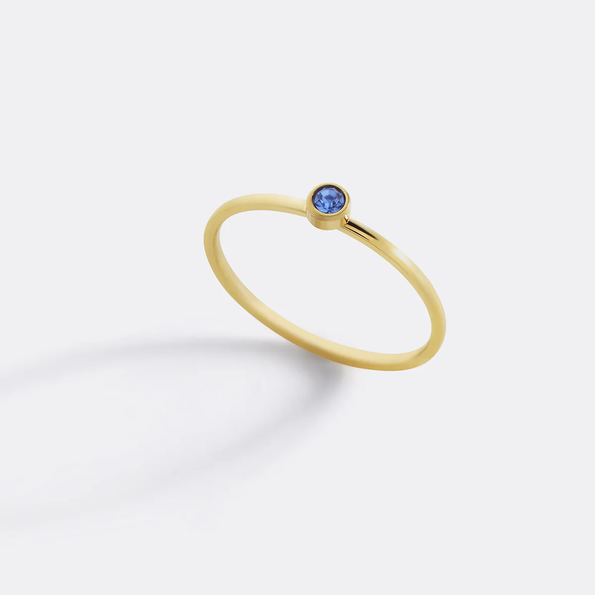 Minimalist Bezel-Set December Birthstone Stacking Band - Image 8