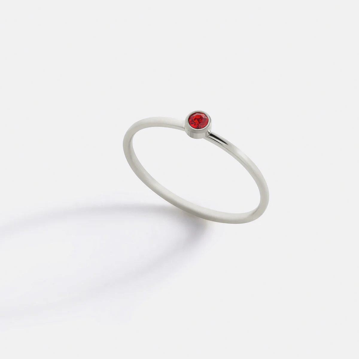 Minimalist Bezel-Set Birthstone Stacking Band - Image 8