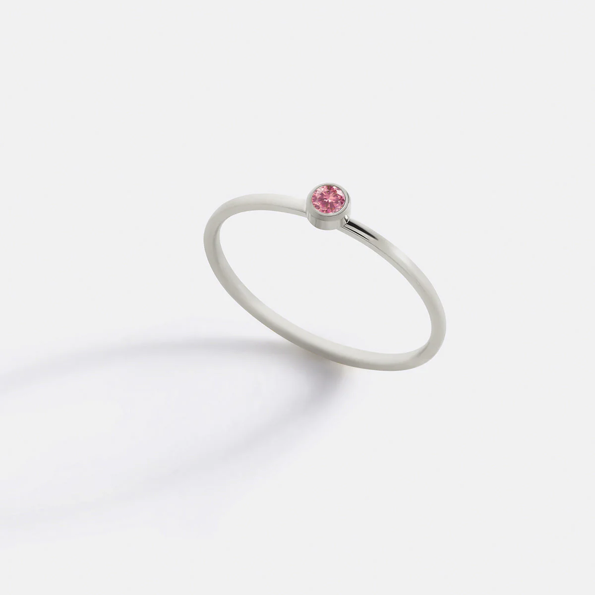 Minimalist Bezel-Set July Birthstone Stacking Band - Image 6