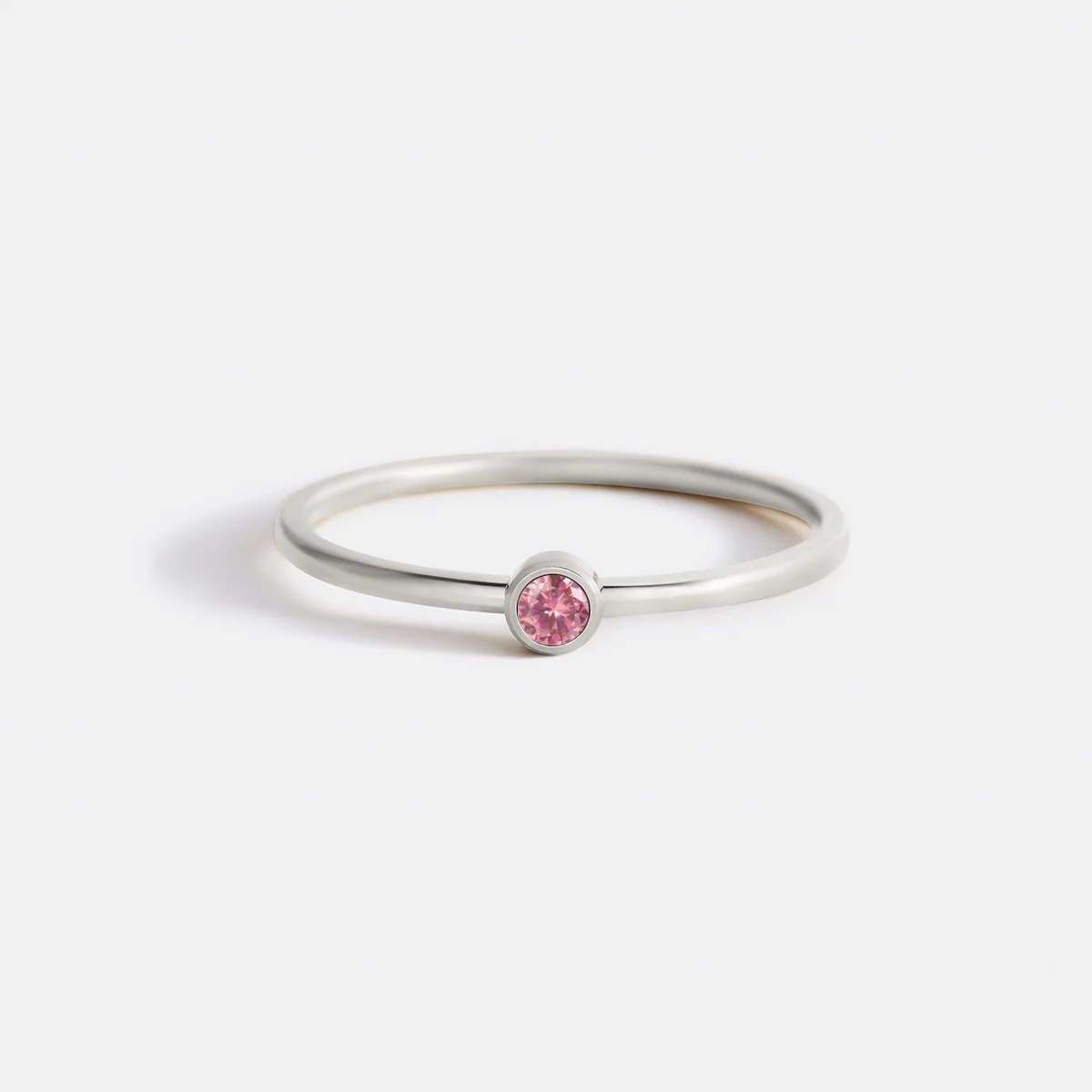 Minimalist Bezel-Set July Birthstone Stacking Band - Image 7