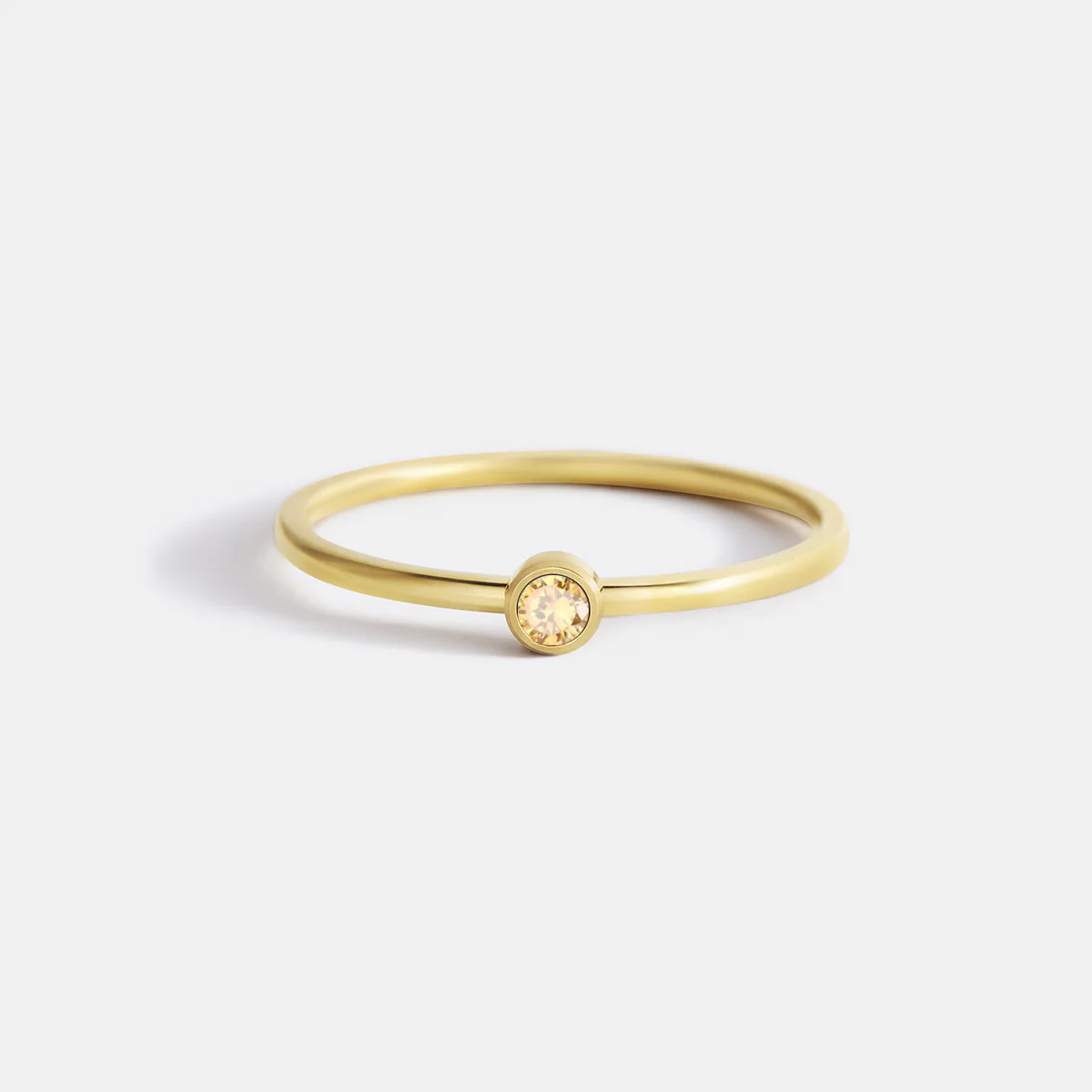Minimalist Bezel-Set November Birthstone Stacking Band - Image 11