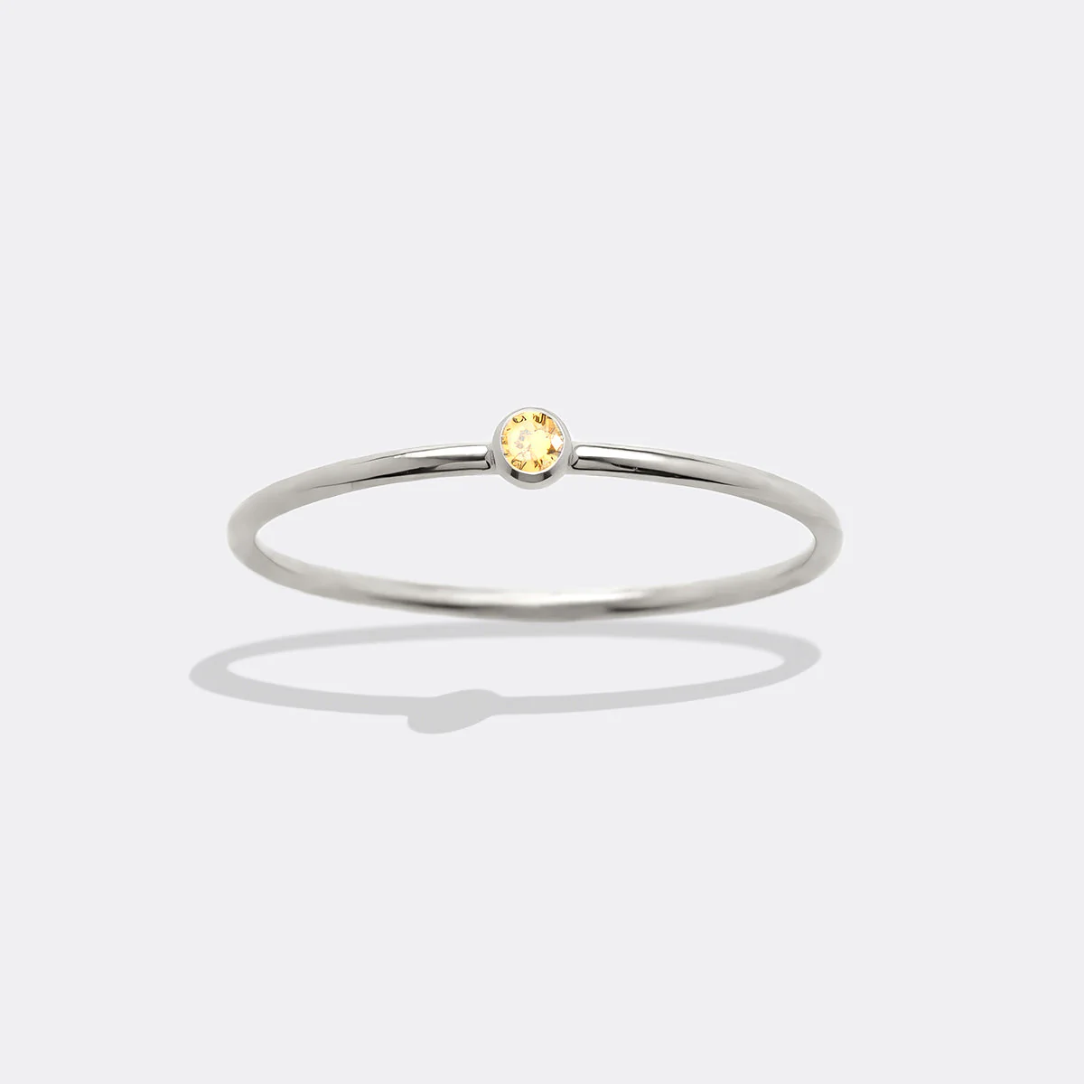 Minimalist Bezel-Set November Birthstone Stacking Band - Image 6