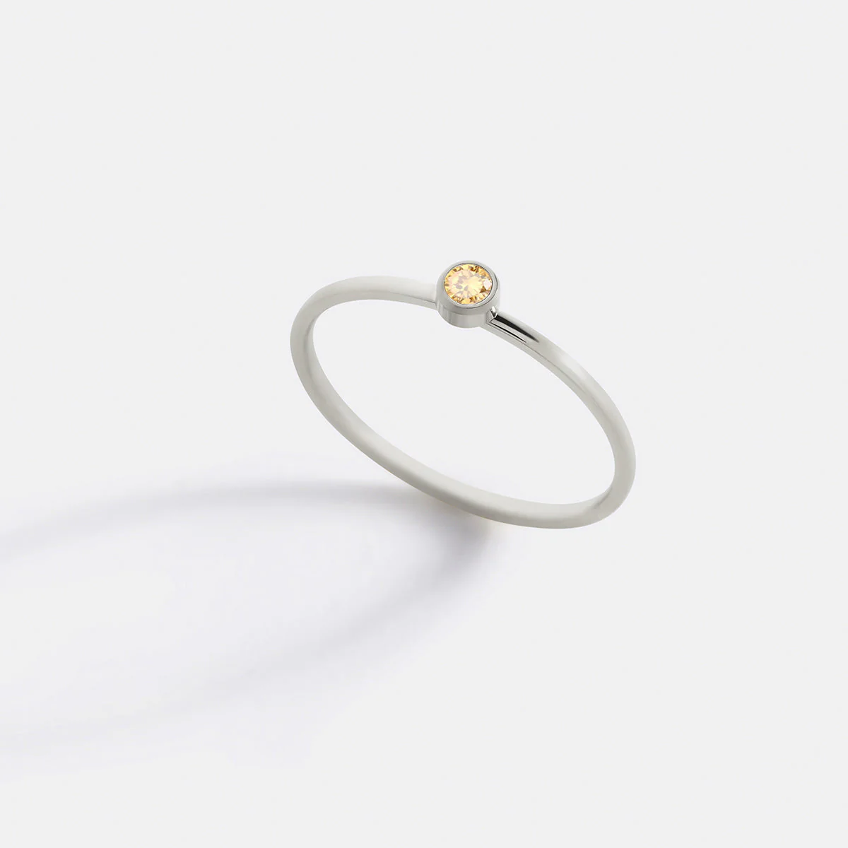 Minimalist Bezel-Set November Birthstone Stacking Band - Image 8