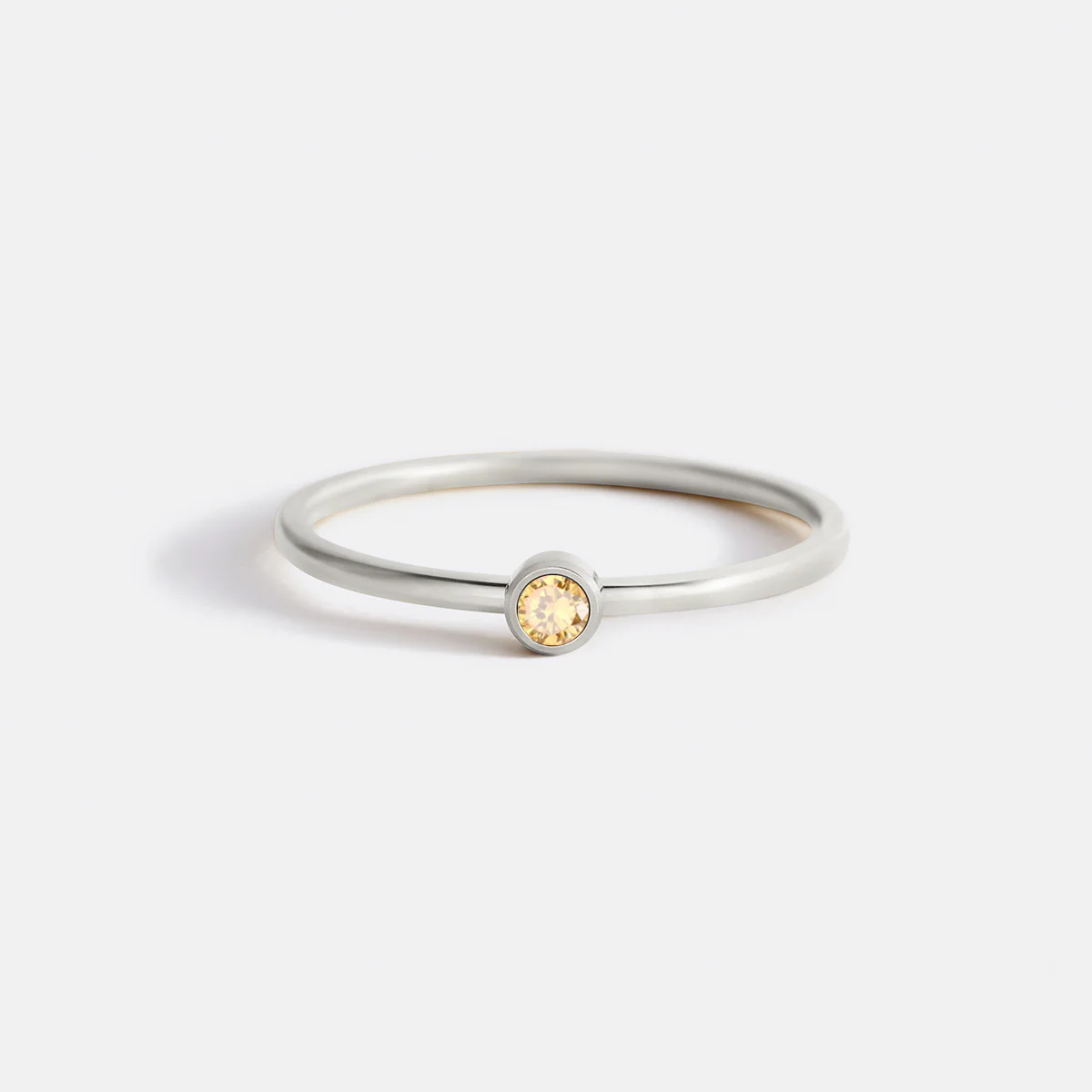 Minimalist Bezel-Set November Birthstone Stacking Band - Image 9