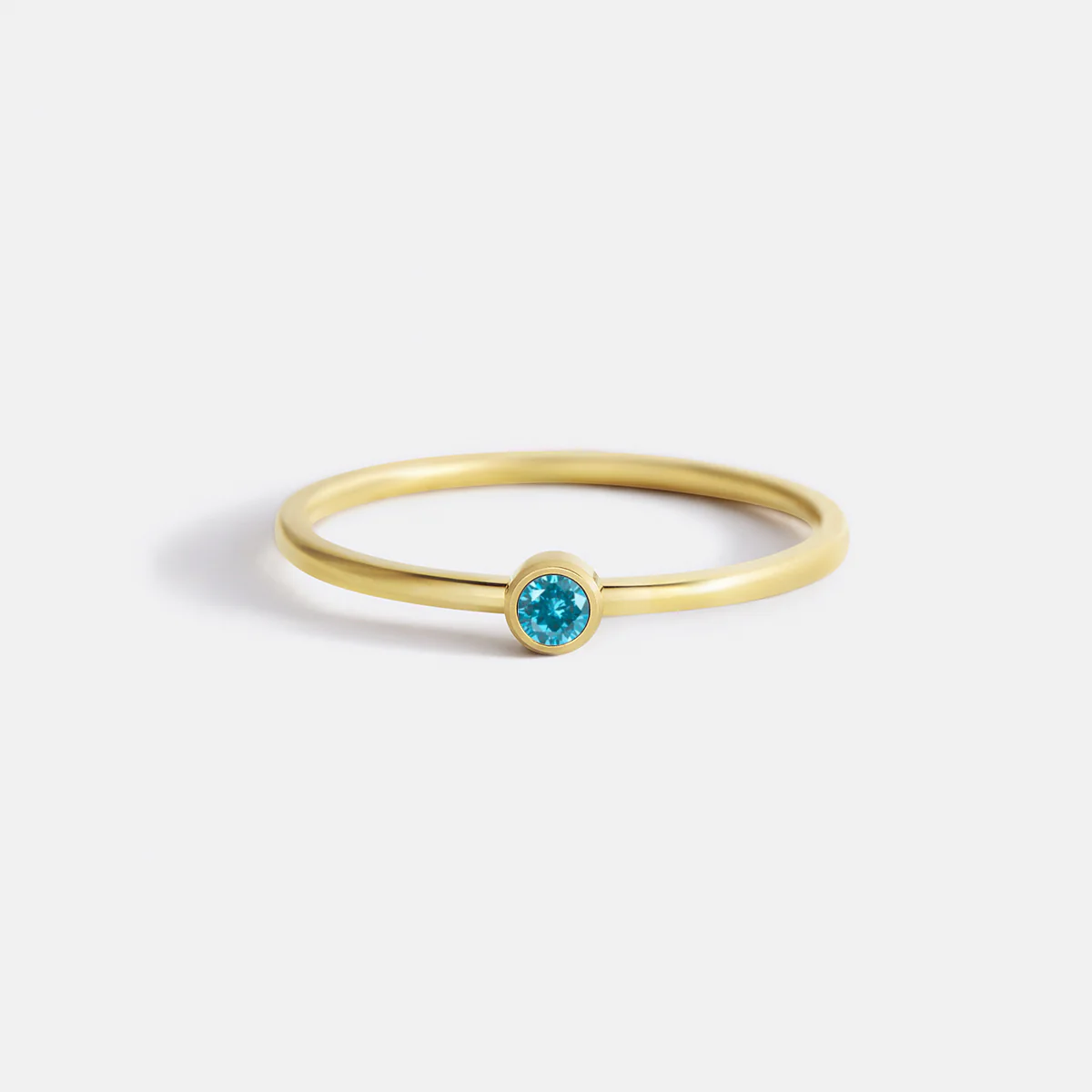 Minimalist Bezel-Set Birthstone Stacking Band - Image 6