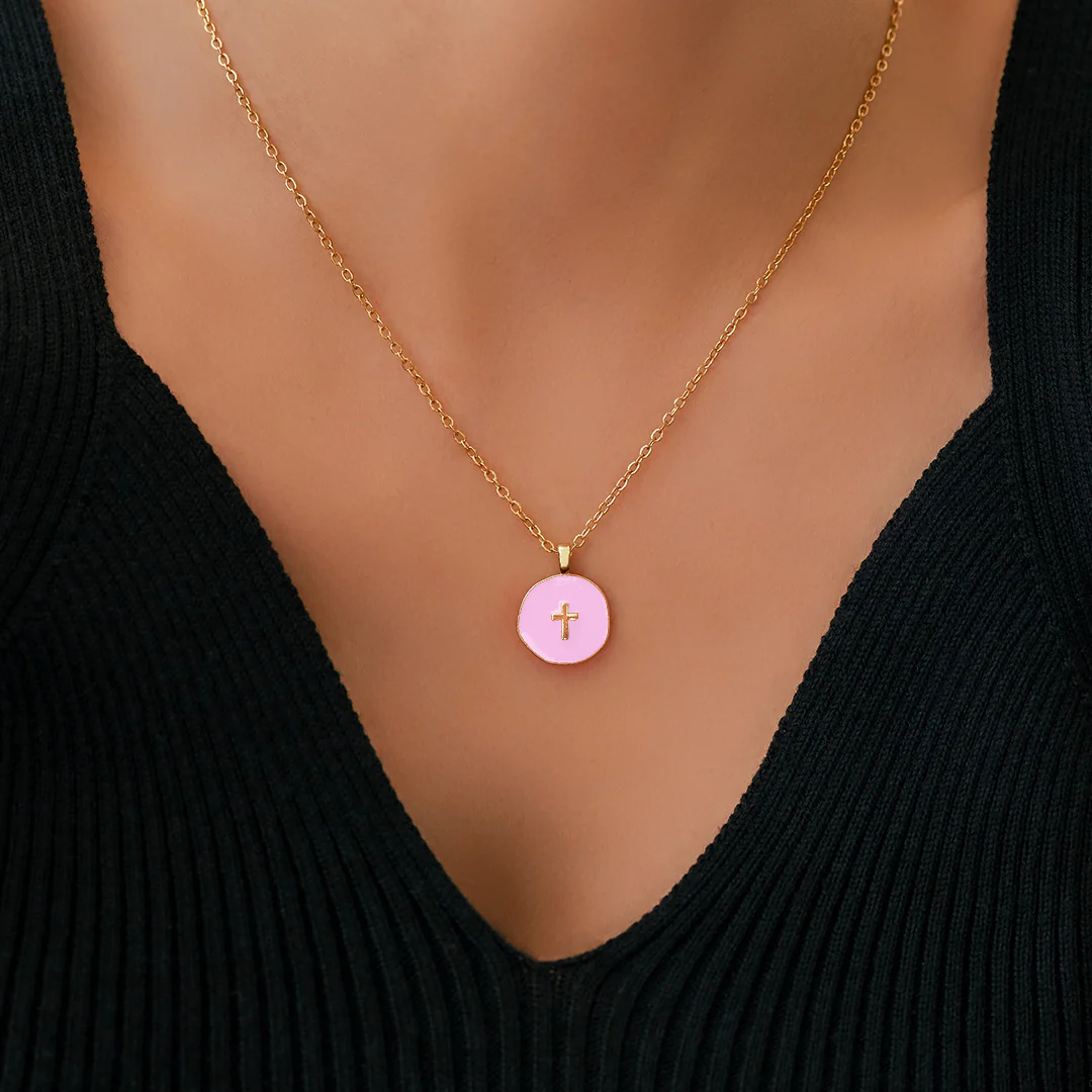 Minimalist Enamel Cross Pendant - Image 14