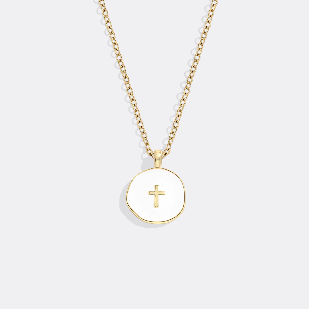 Minimalist Enamel Cross Pendant - Image 5