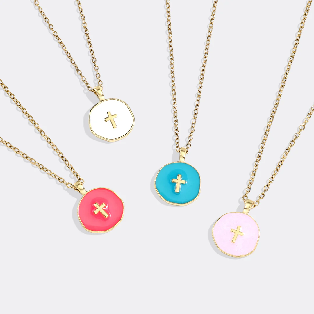 Minimalist Enamel Cross Pendant - Image 7