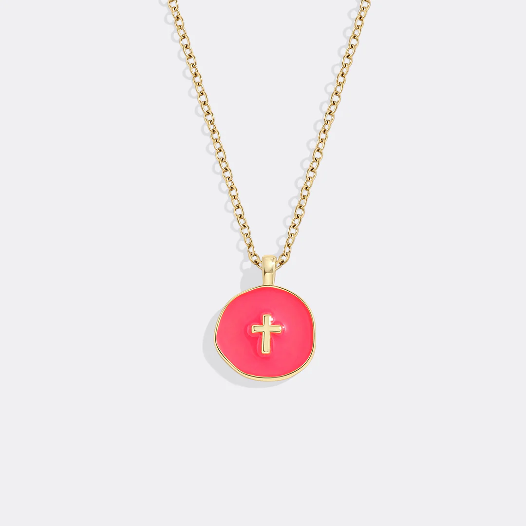 Minimalist Enamel Cross Pendant - Image 8