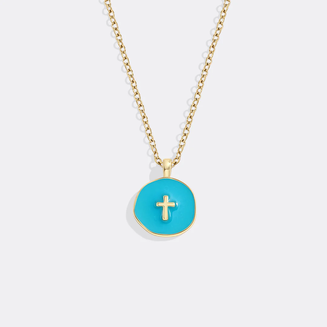 Minimalist Enamel Cross Pendant - Image 9