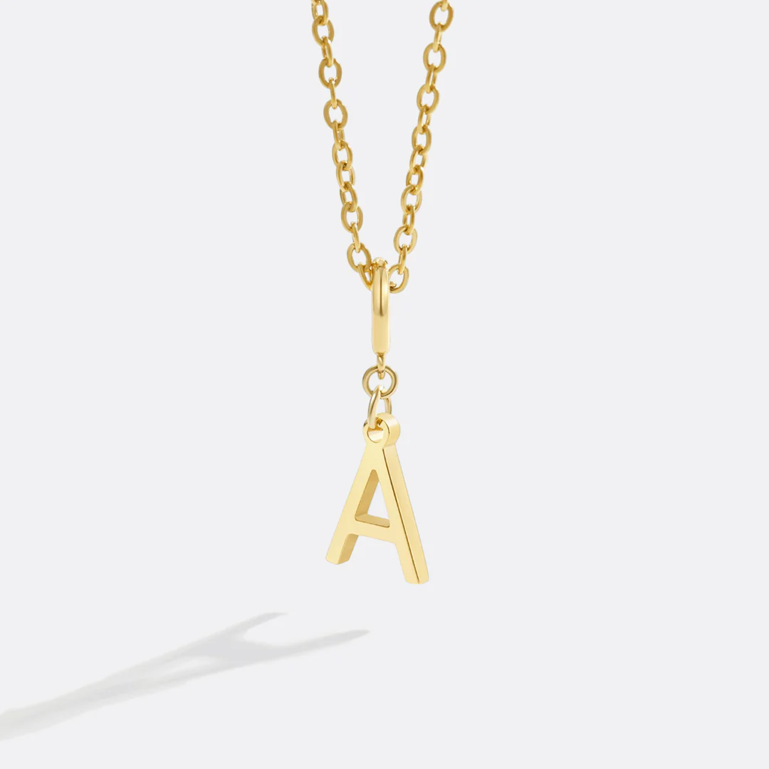 Minimalist Initial Charm Necklace - Image 3