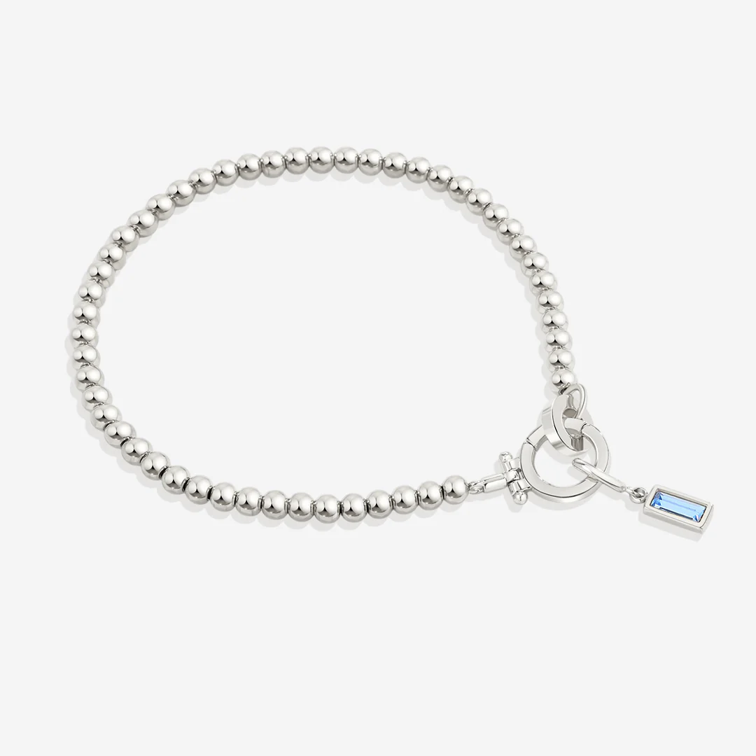Mint Beaded Birthstone Charm Bracelet - Image 20