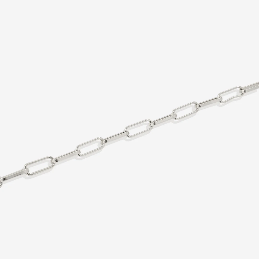 Mint Paperclip Necklace with Pave Initial Charm - Image 27