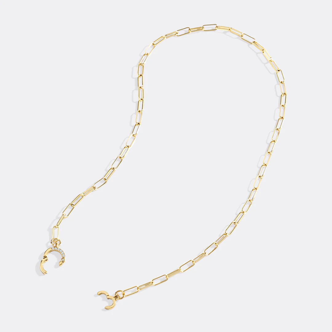 Pave Mint Paperclip Necklace - Image 6