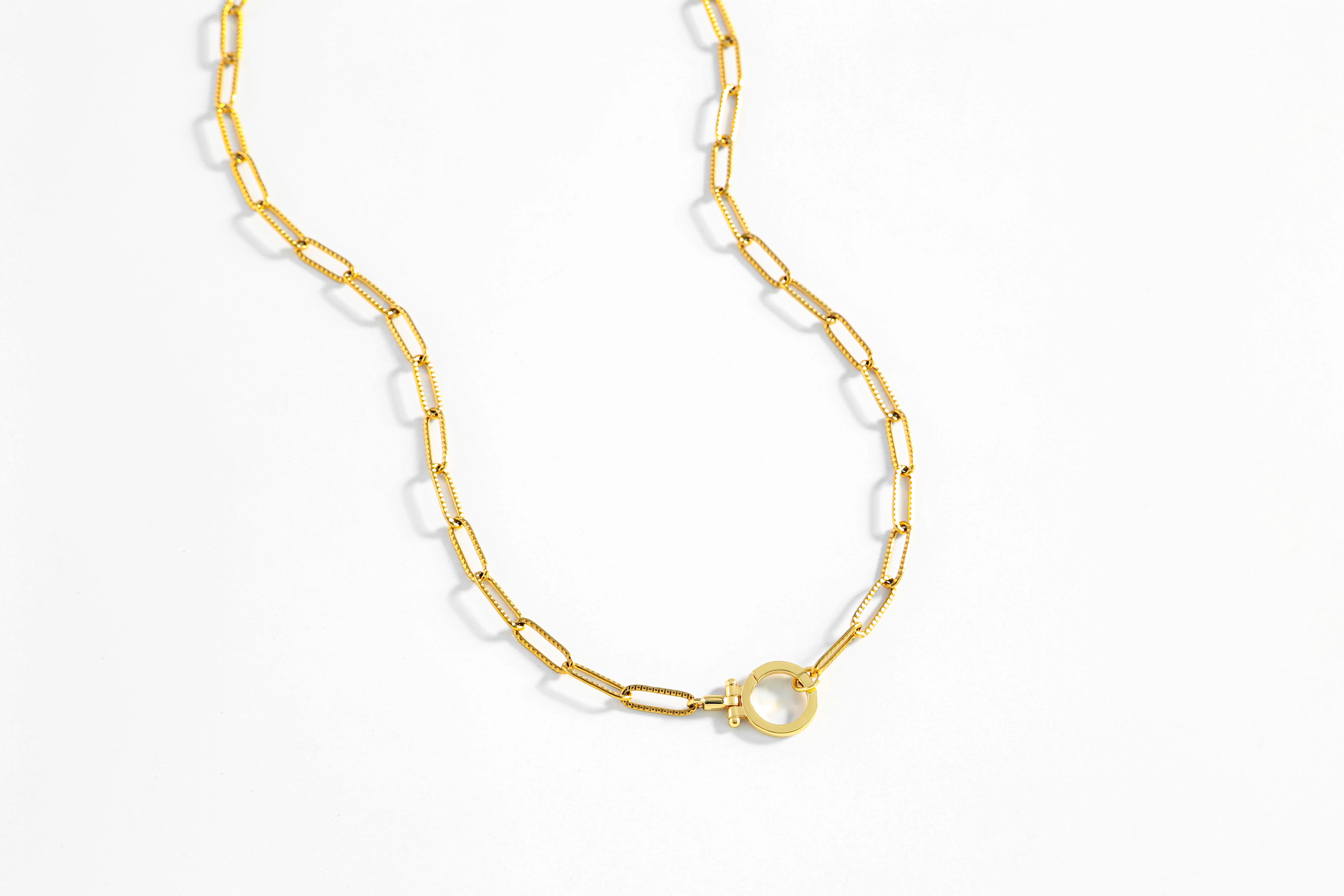 Mint Paperclip Textured Necklace - Image 3
